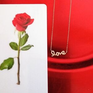 ♥️Sterling Silver 925 CZ "Love" Necklace♥️